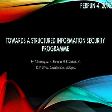 Towards a Structured Information Security Awareness Programme