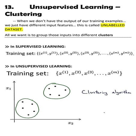 13 unsupervised learning clustering | PDF