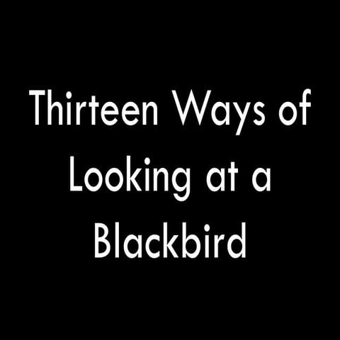 13 Ways of Looking at a Blackbird
