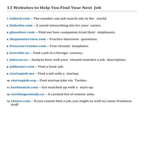 13 websites to help you find your next job