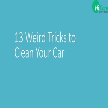 13 Ways to Effectively Clean Your Car | PDF