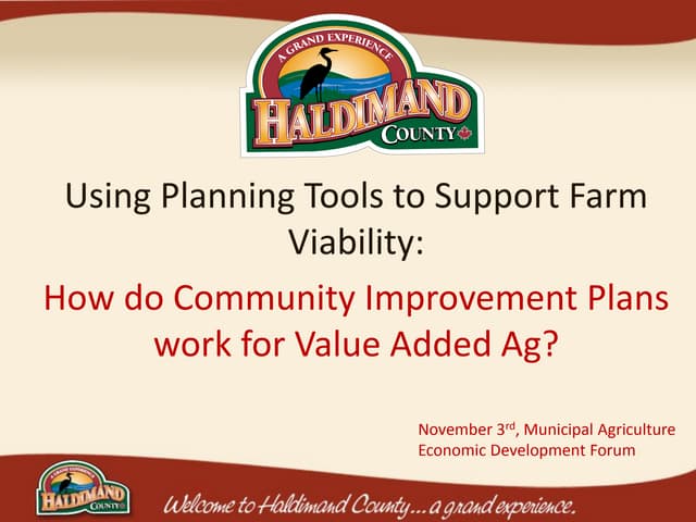 How Do Community Improvement Plans ...