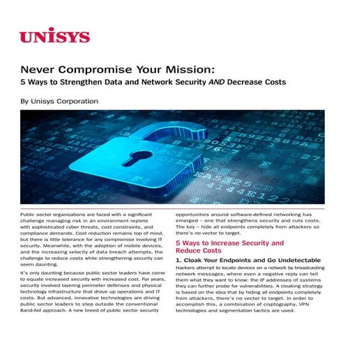 Never Compromise Your Mission: 5 Ways to Strengthen Data and Network Security...