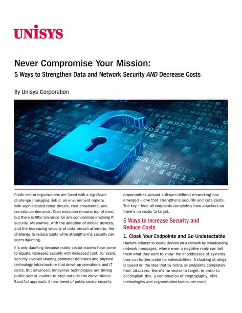 Never Compromise Your Mission: 5 Ways to Strengthen Data and Network Security...