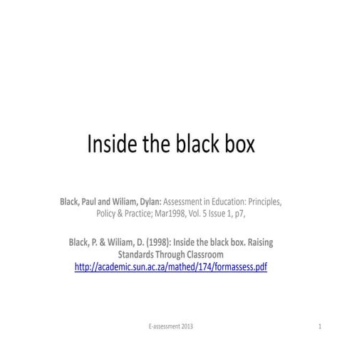 Assessment in Education: Principles, Policy & Practice