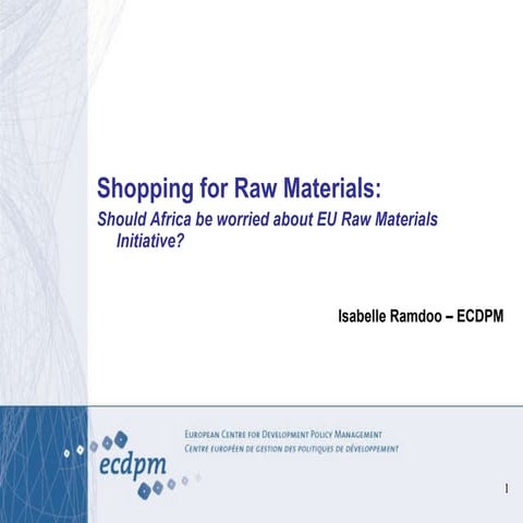 Shopping for Raw Materials: Should Africa be worried about EU Raw Materials I...