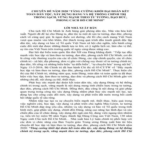 “Tăng cường khối đại đoàn kết toàn dân tộc, xây dựng Đảng và hệ thống chính trị trong sạch, vững mạnh theo tư tưởng, đạo đức, phong cách Hồ Chí Minh”