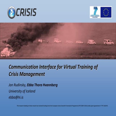 Communication Interface for Virtual Training of Crisis Management