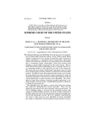 Supreme Court Upholds Obamacare Subsidies in 6-3 Vote