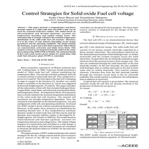 Control Strategies for Solid oxide Fuel cell voltage