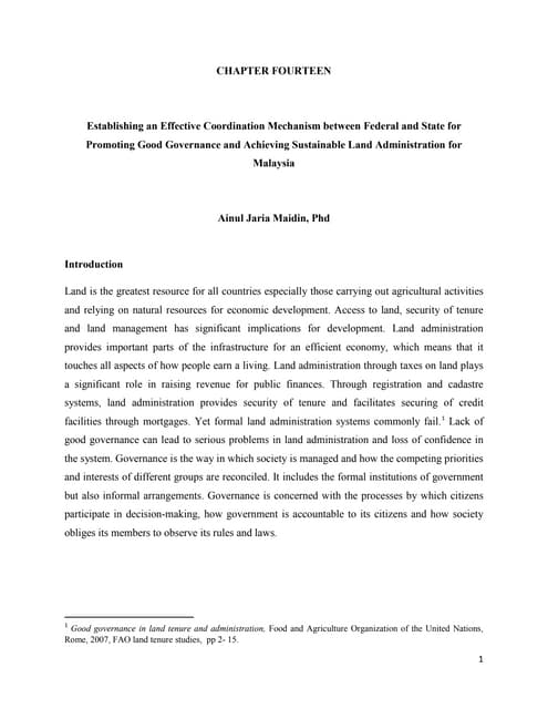 Land administration  in Malaysia