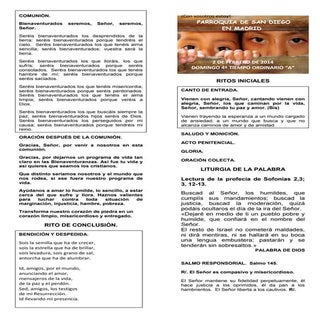 GUIÓN DELA MISA DEL DOMINGO IV DEL ...