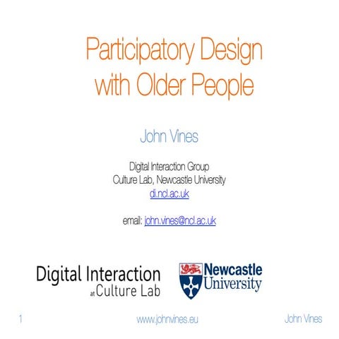 Participatory Design with Older People (Feb 2014)