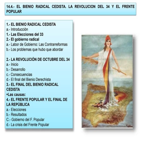 14.  4.- el bienio radical cedista y el frente popular. curso 2013-14