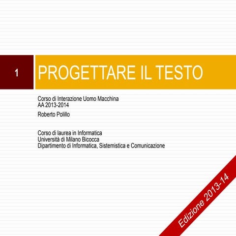 14.Progettare il testo