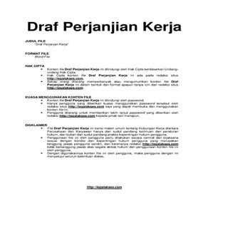Draf Perjanjian Kerja