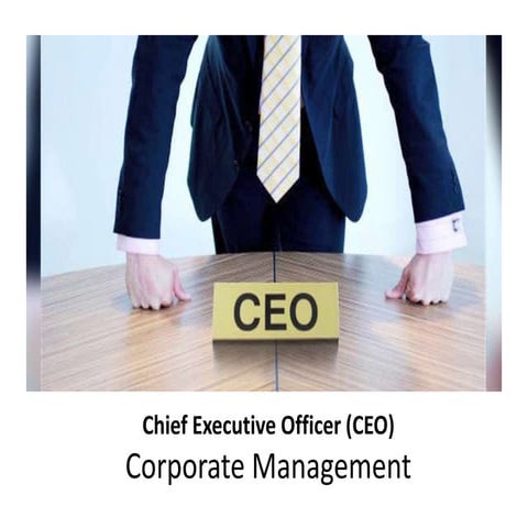 Chief executive officer (CEO)  - corporate management - Strategic Management ...