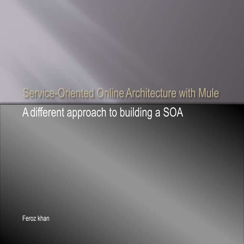 Service oriented online architecture using mule