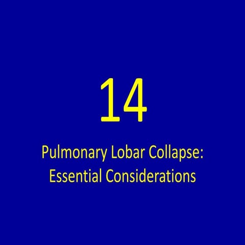 Pulmonary Lobar Collapse:Essential Considerations 14 Dr. Muhammad Bin Zulfiqar