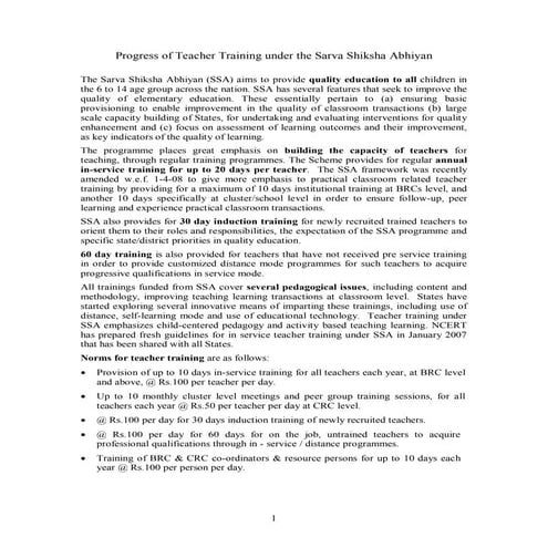 14. teacher training under the sarva shiksha abhiyan
