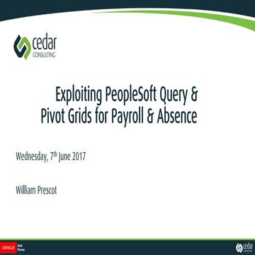 14. Alex Lightstone & Bill Prescot - Exploiting PeopleSoft Query & Pivot Grids