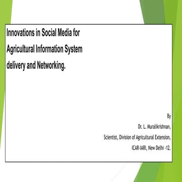 social media in agricultural extension