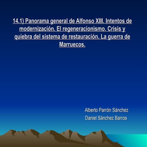 14.1) panorama general del reinado de alfonso xii...