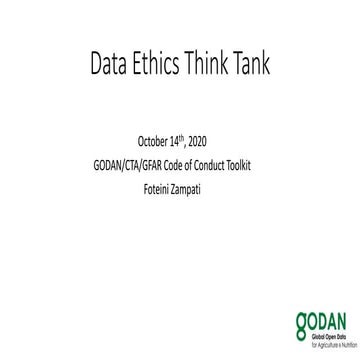 GODAN Agriculture Code of Conduct Toolkit