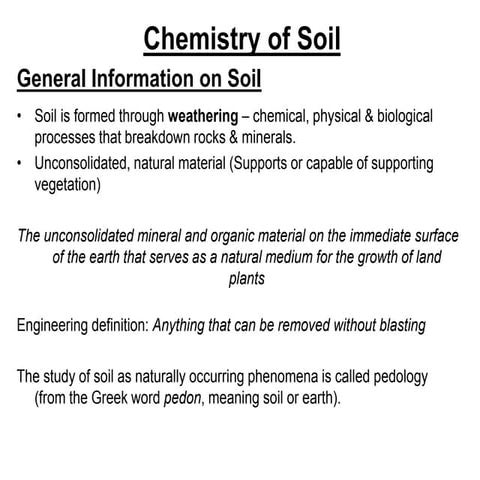 basically explained the chemistry of soil specially its composition,