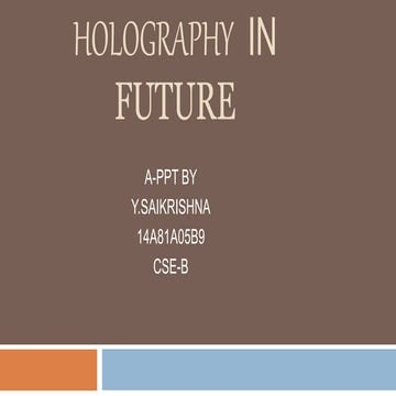 holography in future