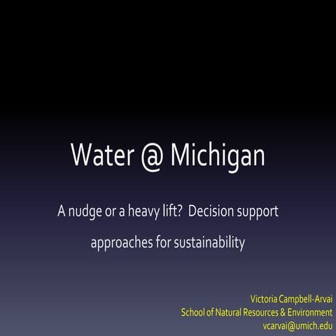 Decision Support Approaches for Sustainability