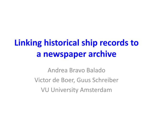 Linking historical ship records to ...