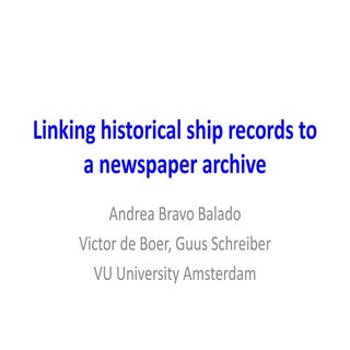 Linking historical ship records to ...