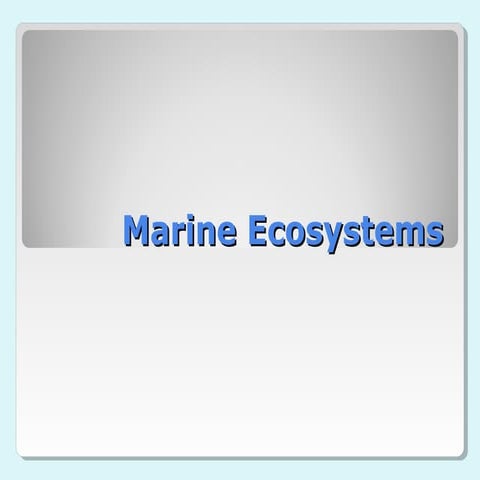 14. marine ecosystems