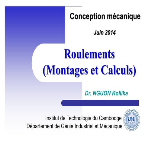 14 montages et calculs des roulements