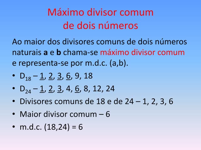14 máximo divisor comum | PPTX