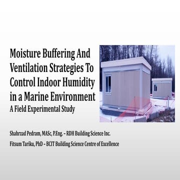 Moisture Buffering and Ventilation Strategies to Control Indoor Humidity in a Marine Environment
