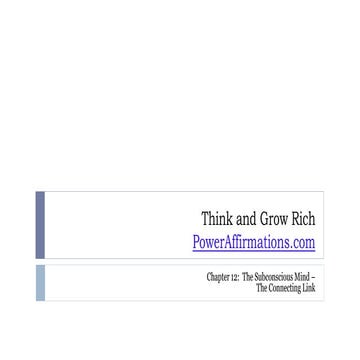 Think and Grow Rich Power Affirmations - Chapter 12 The Subconscious Mind