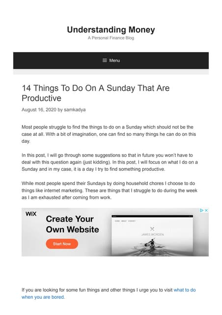 14 Things To Do On A Sunday That Are Productive 