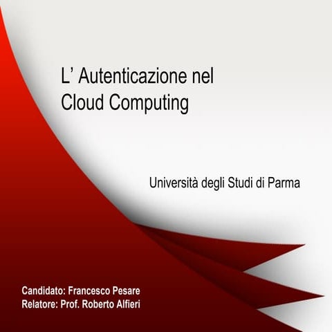 Tesi - L'autenticazione nel cloud computing