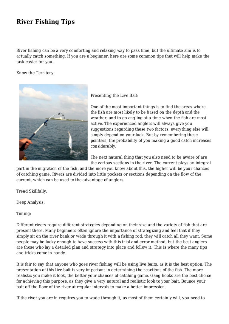 River Fishing Tips