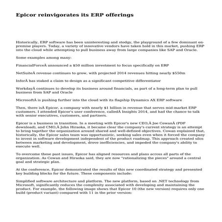 Epicor reinvigorates its ERP offerings