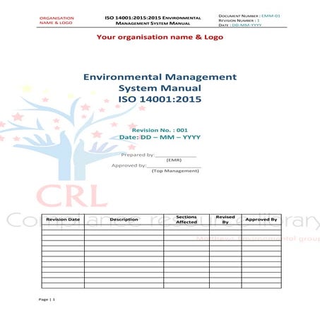 ISO 14001:2015 managment system manual sample  