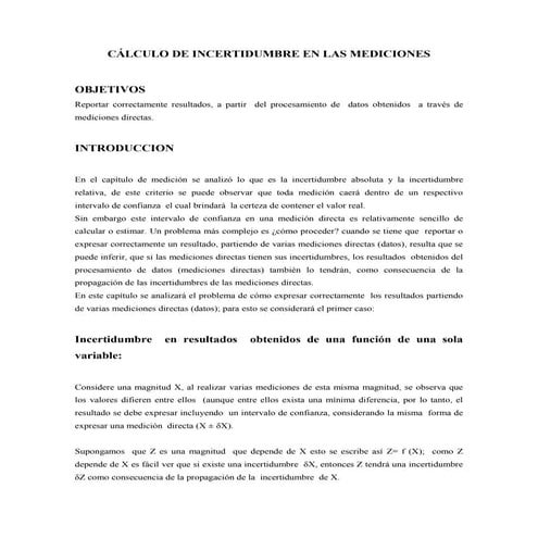 incertidumbre en las mediciones | PDF