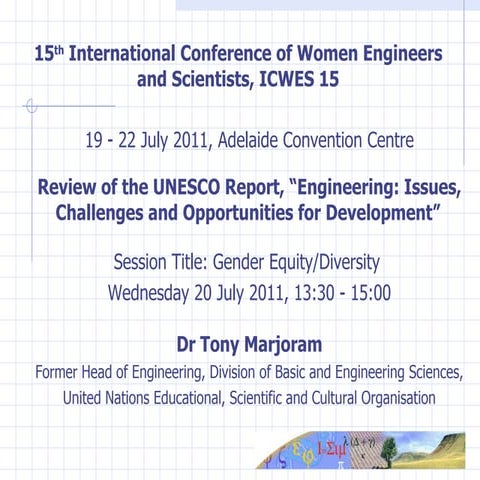 ICWES15 - A Review of the UNESCO Report: "Engineering: Issues, Challenges and...