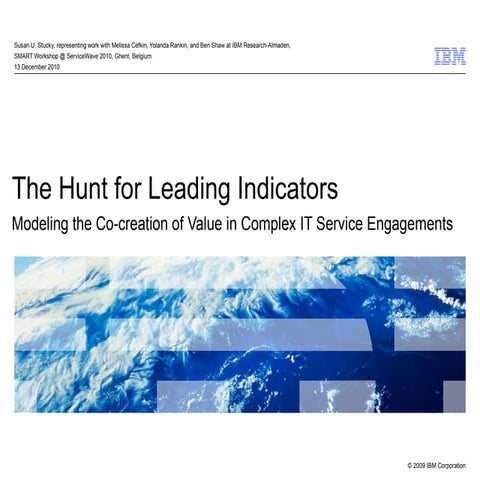 The Hunt for Leading Indicators