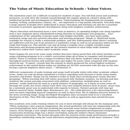 The Value of Music Education in Schools - Yahoo Voices