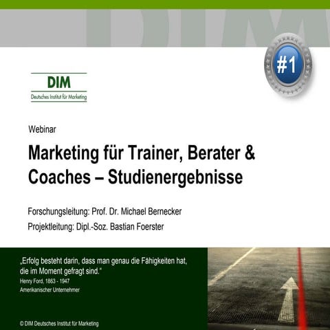 Webinarfolien Bildungsmarketingstudie 2013