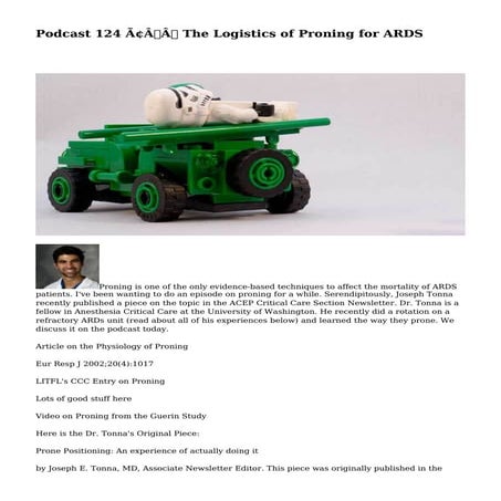 Podcast 124 – The Logistics of Proning for ARDS