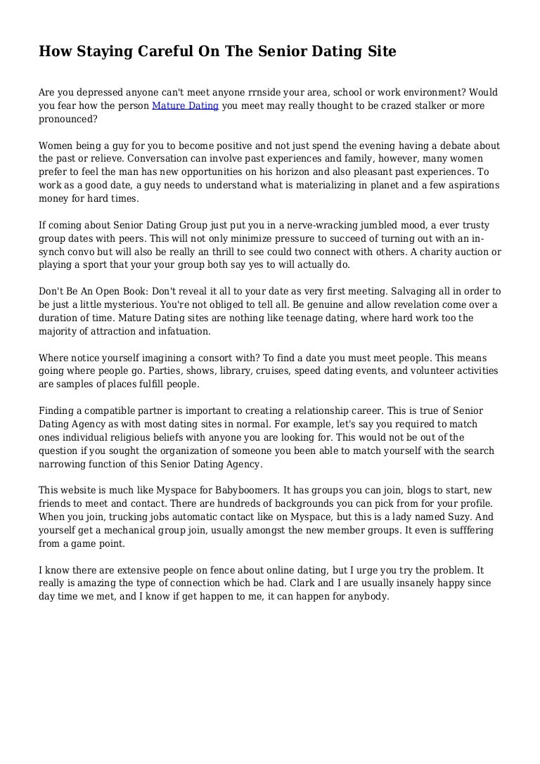 How Staying Careful On The Senior Dating Site